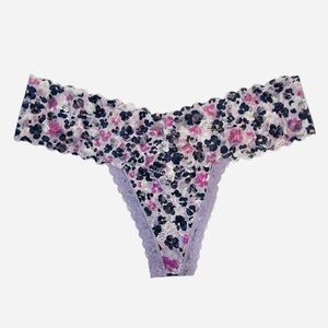 **SOLD** VS Lavender and Navy Floral Lace Thong
